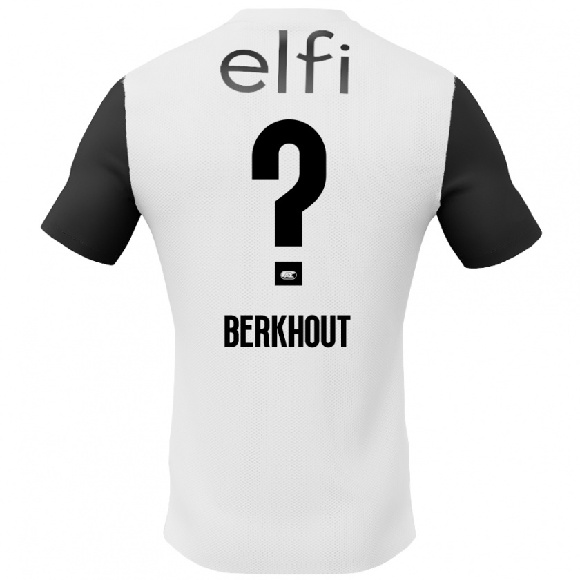 Kandiny Enfant Maillot Jorn Berkhout #0 Blanc Noir Tenues Extérieur 2024/25 T-Shirt