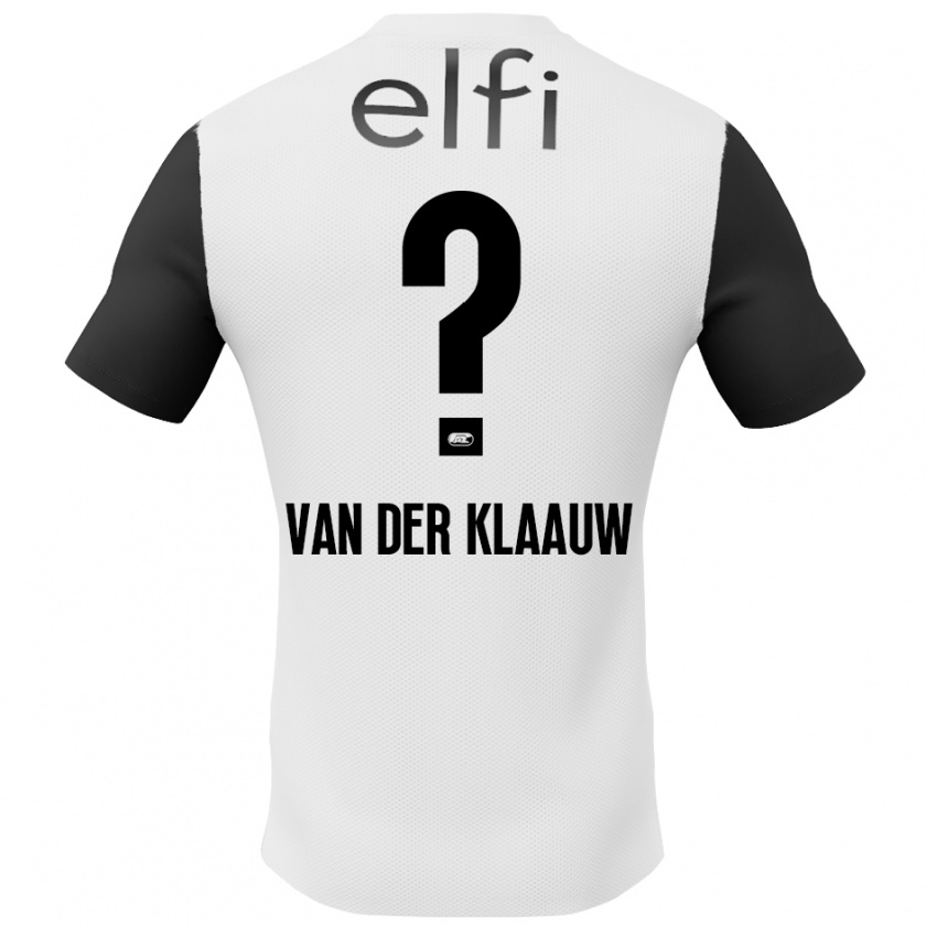 Kandiny Enfant Maillot Deacon Van Der Klaauw #0 Blanc Noir Tenues Extérieur 2024/25 T-Shirt