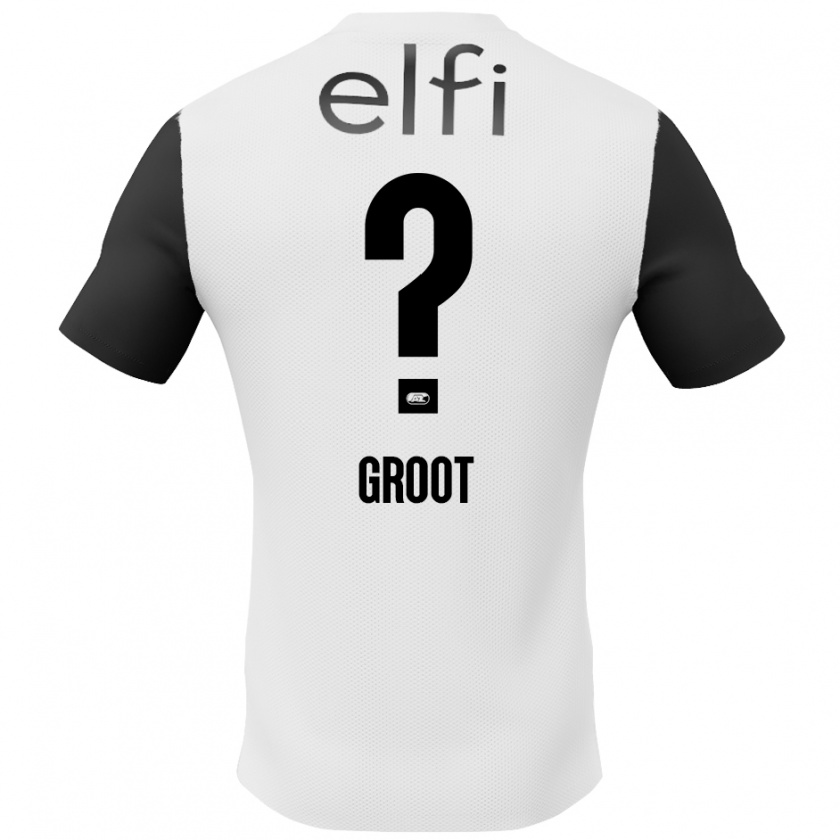 Kandiny Enfant Maillot Gijs Groot #0 Blanc Noir Tenues Extérieur 2024/25 T-Shirt