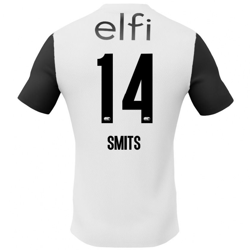 Kandiny Enfant Maillot Anthony Smits #14 Blanc Noir Tenues Extérieur 2024/25 T-Shirt