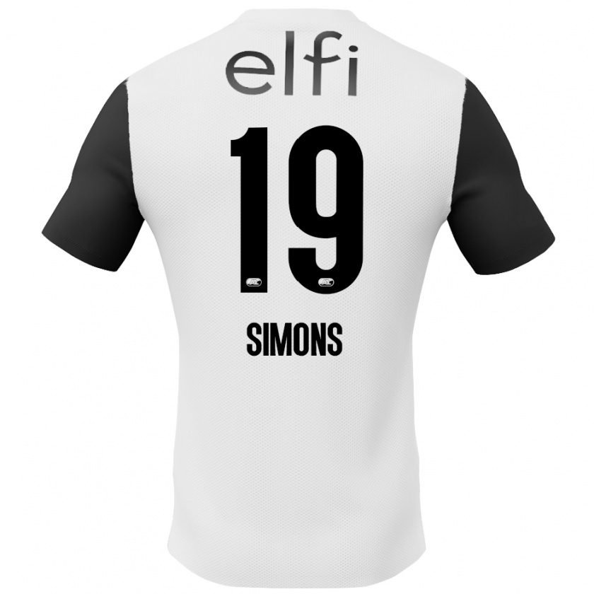 Kandiny Enfant Maillot Saviola Simons #19 Blanc Noir Tenues Extérieur 2024/25 T-Shirt