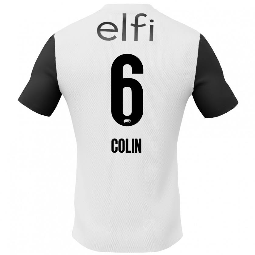 Kandiny Enfant Maillot Isa Colin #6 Blanc Noir Tenues Extérieur 2024/25 T-Shirt