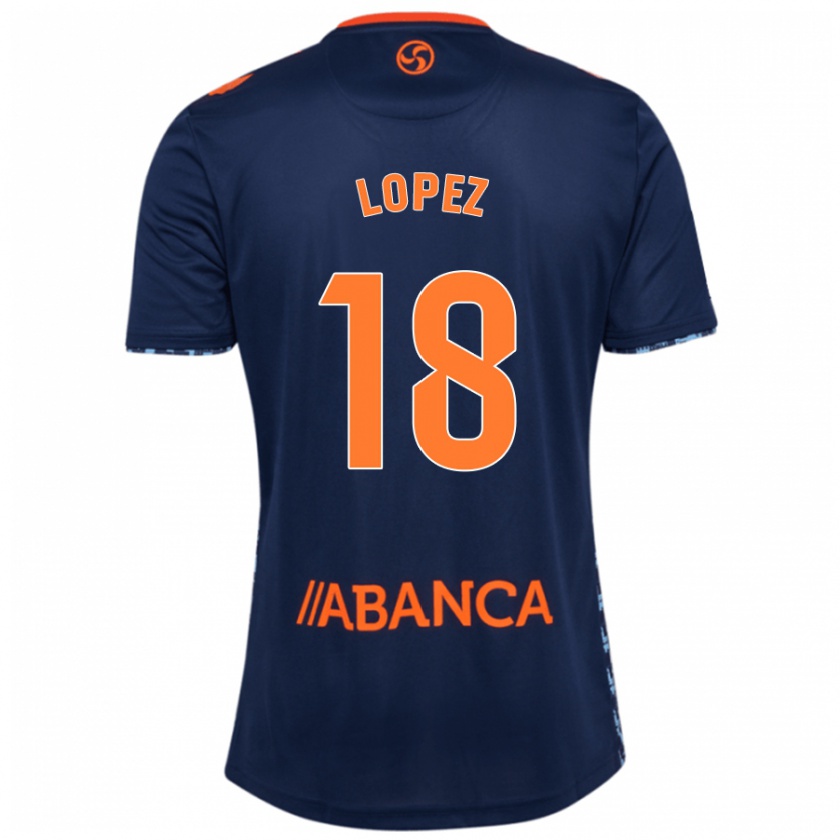 Kandiny Enfant Maillot Joel López #18 Bleu Marine Tenues Extérieur 2024/25 T-Shirt