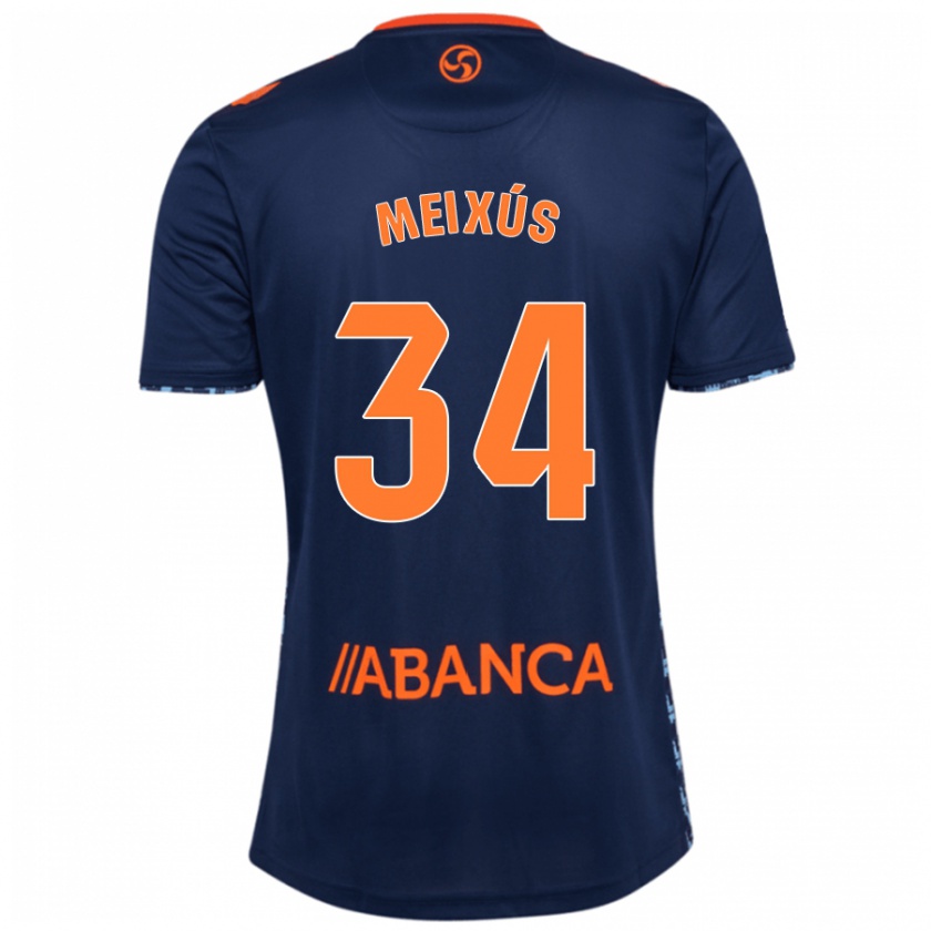 Kandiny Enfant Maillot Pablo Meixús #34 Bleu Marine Tenues Extérieur 2024/25 T-Shirt