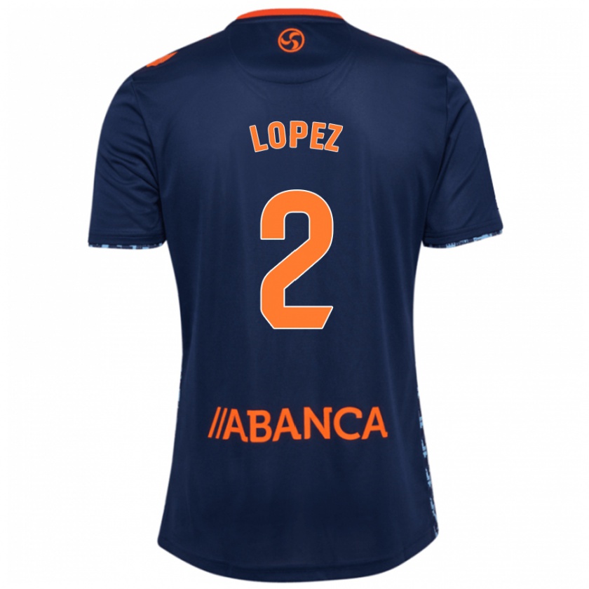 Kandiny Enfant Maillot Iván López #2 Bleu Marine Tenues Extérieur 2024/25 T-Shirt