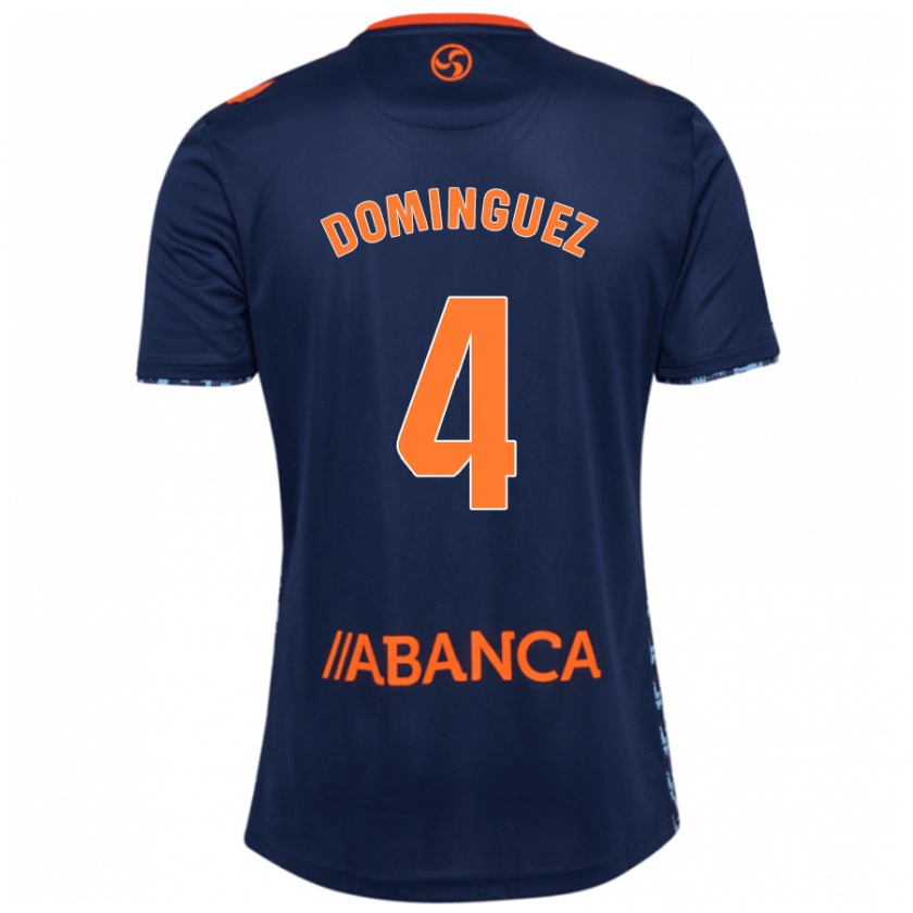 Kandiny Enfant Maillot Javi Domínguez #4 Bleu Marine Tenues Extérieur 2024/25 T-Shirt