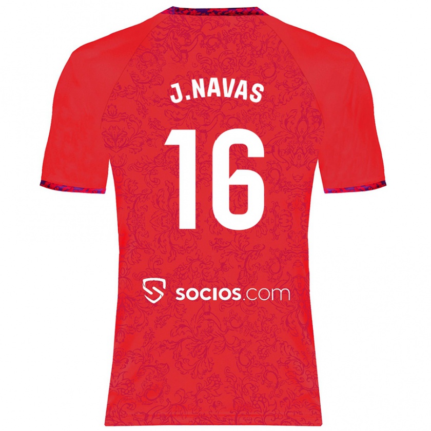 Kandiny Enfant Maillot Jesús Navas #16 Rouge Tenues Extérieur 2024/25 T-Shirt