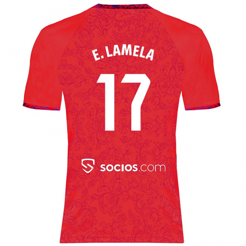 Kandiny Enfant Maillot Erik Lamela #17 Rouge Tenues Extérieur 2024/25 T-Shirt