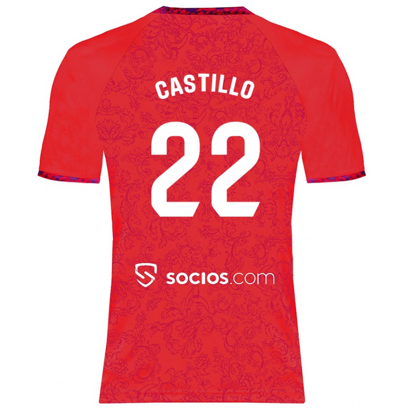 Kandiny Enfant Maillot José Castillo #22 Rouge Tenues Extérieur 2024/25 T-Shirt