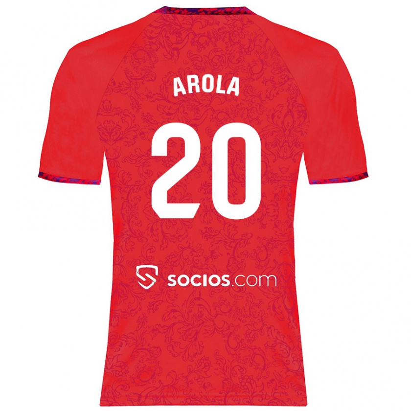 Kandiny Enfant Maillot Arola Aparicio Gili #20 Rouge Tenues Extérieur 2024/25 T-Shirt