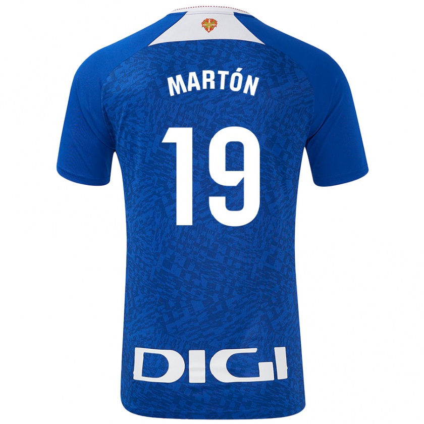 Kandiny Enfant Maillot Javier Martón #19 Bleu Roi Tenues Extérieur 2024/25 T-Shirt