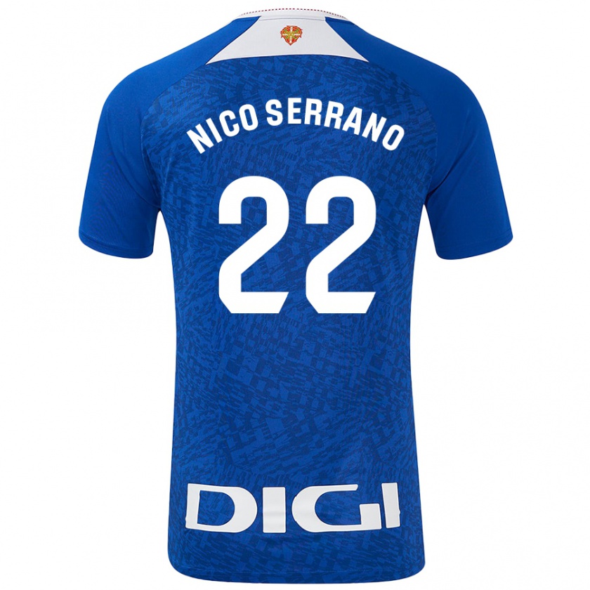 Kandiny Enfant Maillot Nico Serrano #22 Bleu Roi Tenues Extérieur 2024/25 T-Shirt