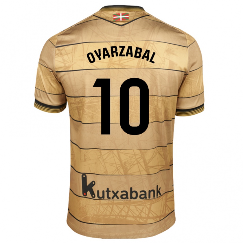 Kandiny Enfant Maillot Mikel Oyarzabal #10 Marron Tenues Extérieur 2024/25 T-Shirt