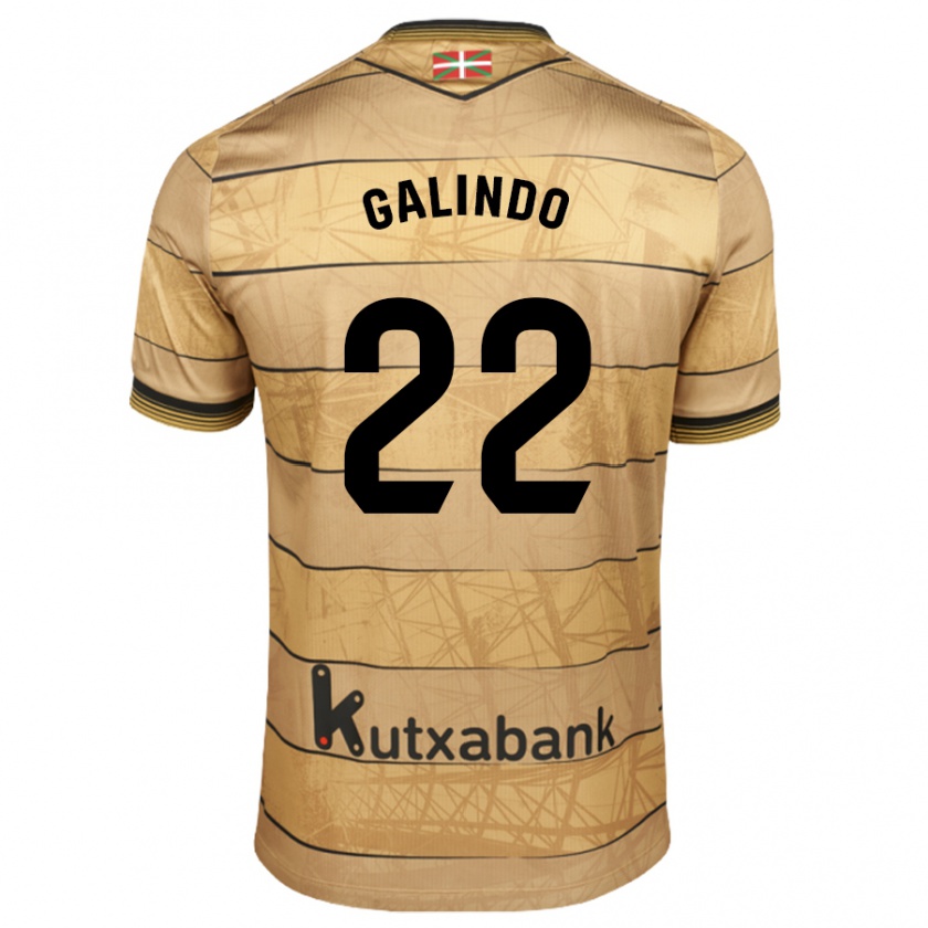 Kandiny Enfant Maillot Iker Galindo #22 Marron Tenues Extérieur 2024/25 T-Shirt