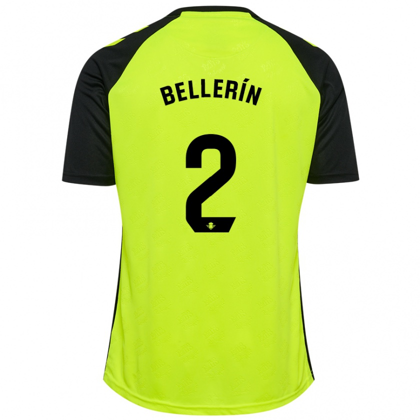 Kandiny Enfant Maillot Héctor Bellerín #2 Jaune Fluo Noir Tenues Extérieur 2024/25 T-Shirt