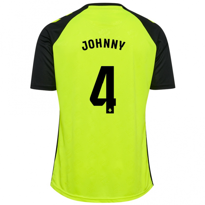 Kandiny Enfant Maillot Johnny Cardoso #4 Jaune Fluo Noir Tenues Extérieur 2024/25 T-Shirt