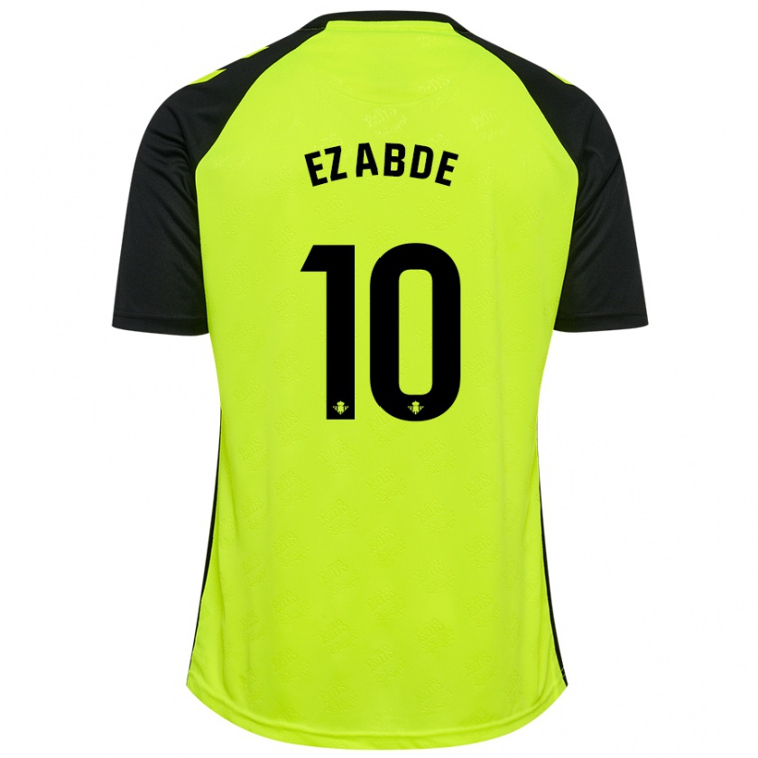 Kandiny Enfant Maillot Abde Ezzalzouli #10 Jaune Fluo Noir Tenues Extérieur 2024/25 T-Shirt