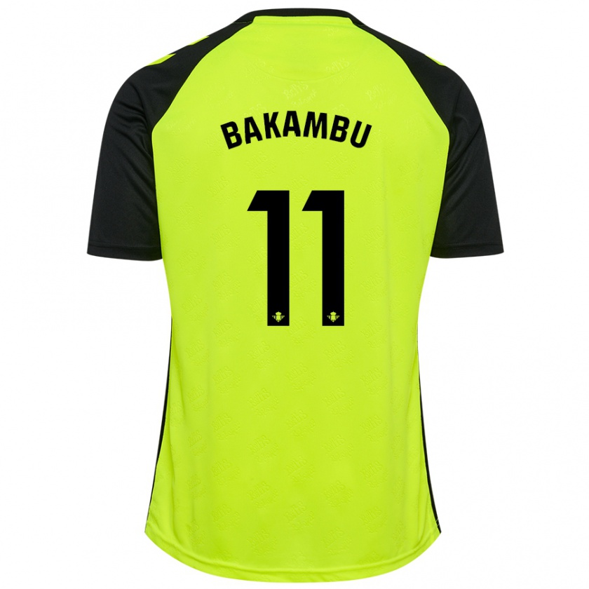 Kandiny Enfant Maillot Cédric Bakambu #11 Jaune Fluo Noir Tenues Extérieur 2024/25 T-Shirt