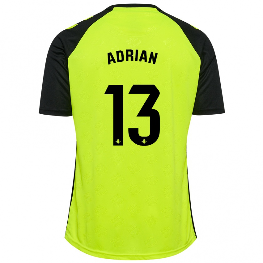 Kandiny Enfant Maillot Adrián #13 Jaune Fluo Noir Tenues Extérieur 2024/25 T-Shirt