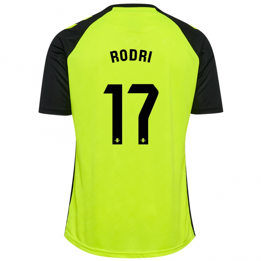 Kandiny Enfant Maillot Rodri Sánchez #17 Jaune Fluo Noir Tenues Extérieur 2024/25 T-Shirt