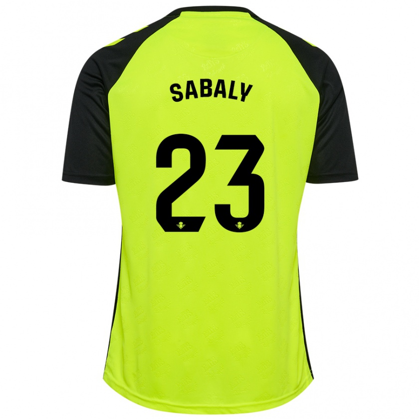 Kandiny Enfant Maillot Youssouf Sabaly #23 Jaune Fluo Noir Tenues Extérieur 2024/25 T-Shirt