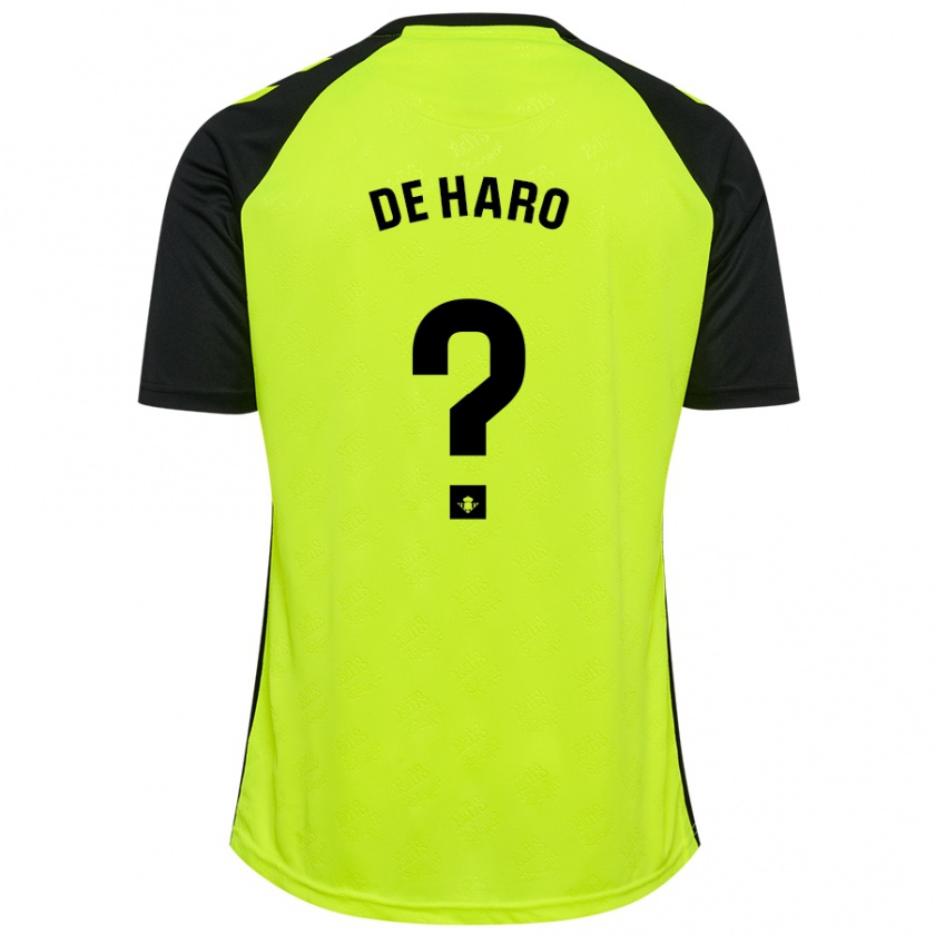 Kandiny Enfant Maillot Alberto De Haro #0 Jaune Fluo Noir Tenues Extérieur 2024/25 T-Shirt