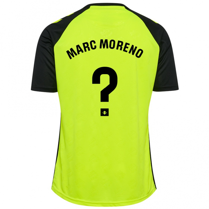 Kandiny Enfant Maillot Marc Moreno #0 Jaune Fluo Noir Tenues Extérieur 2024/25 T-Shirt