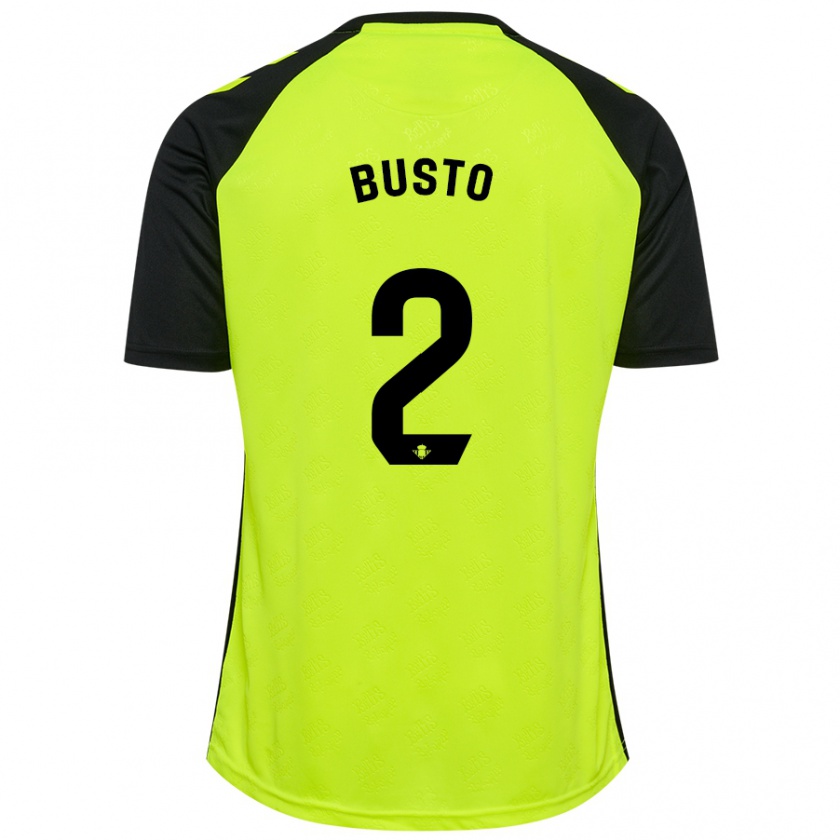 Kandiny Enfant Maillot Pablo Busto #2 Jaune Fluo Noir Tenues Extérieur 2024/25 T-Shirt