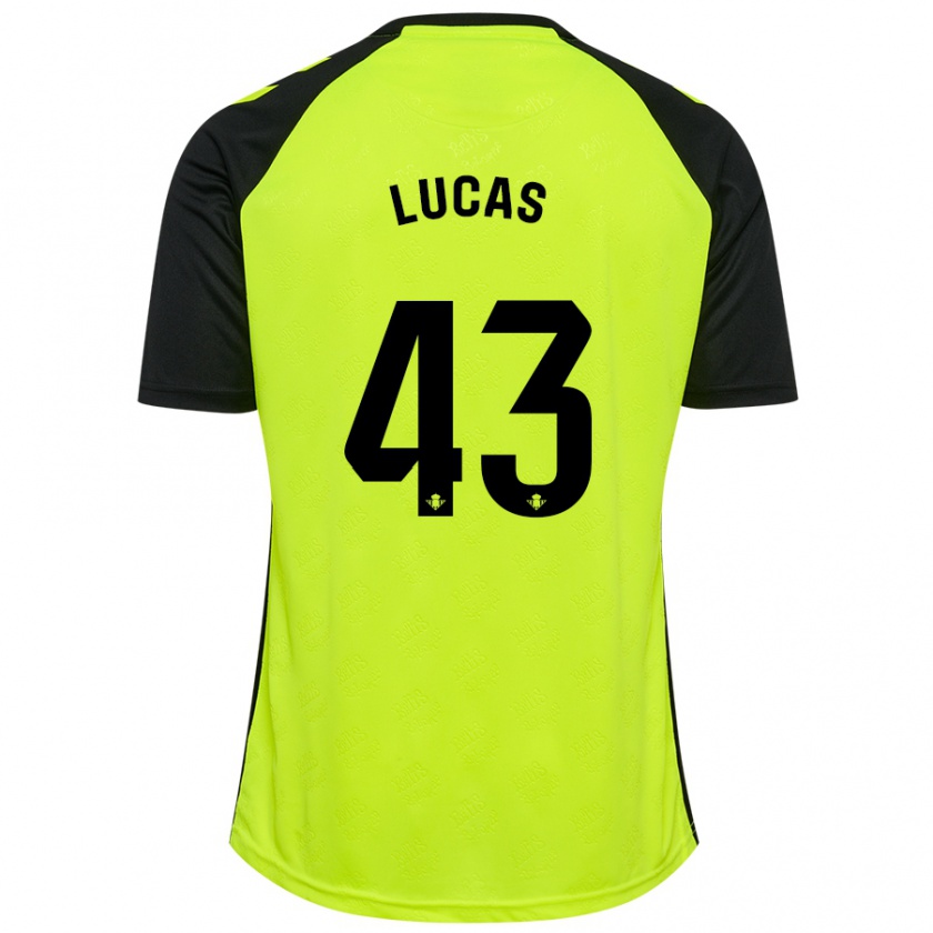 Kandiny Enfant Maillot Lucas Alcázar #43 Jaune Fluo Noir Tenues Extérieur 2024/25 T-Shirt