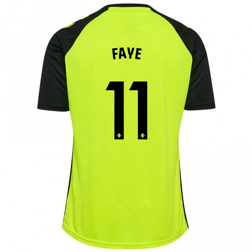 Kandiny Enfant Maillot Souleymane Faye #11 Jaune Fluo Noir Tenues Extérieur 2024/25 T-Shirt