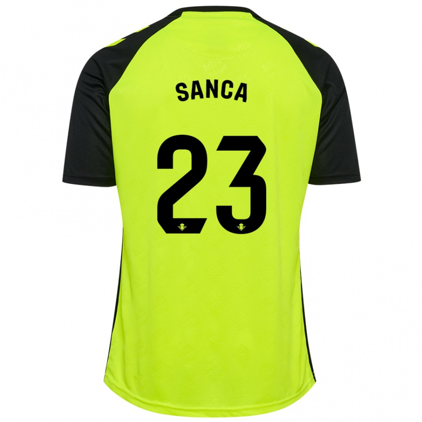 Kandiny Enfant Maillot Marciano Sanca #23 Jaune Fluo Noir Tenues Extérieur 2024/25 T-Shirt