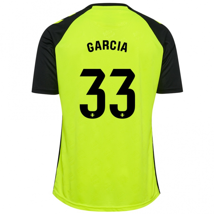 Kandiny Enfant Maillot Pablo García #33 Jaune Fluo Noir Tenues Extérieur 2024/25 T-Shirt