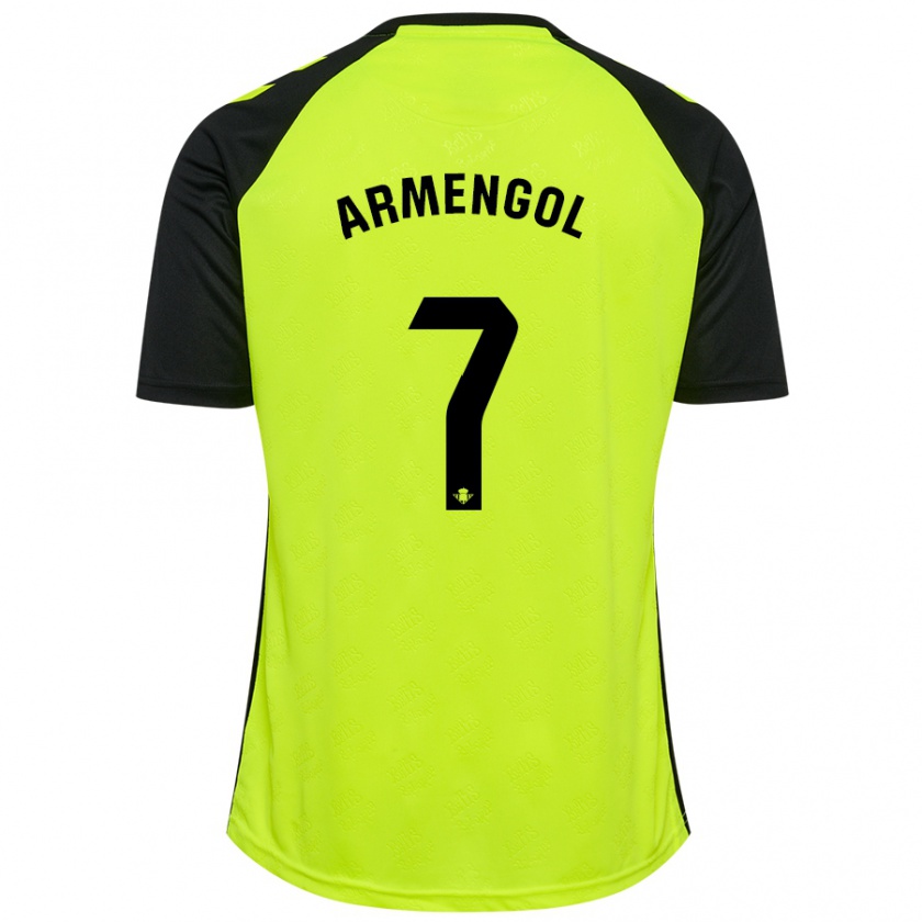 Kandiny Enfant Maillot Carla Armengol #7 Jaune Fluo Noir Tenues Extérieur 2024/25 T-Shirt