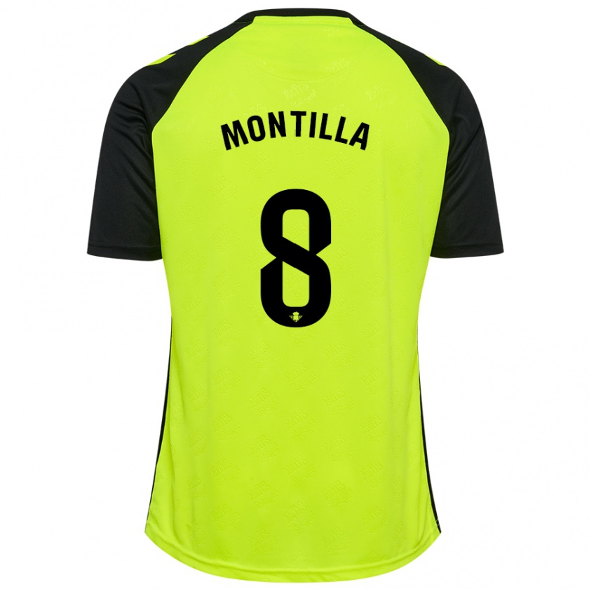 Kandiny Enfant Maillot Natalia Montilla #8 Jaune Fluo Noir Tenues Extérieur 2024/25 T-Shirt