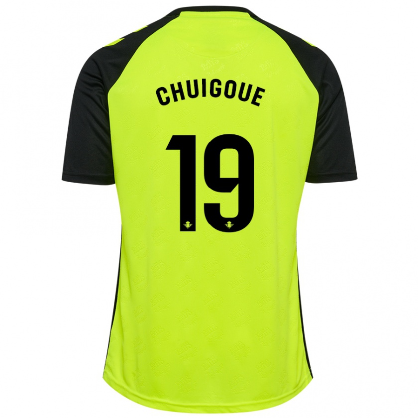 Kandiny Enfant Maillot Dorine Chuigoué #19 Jaune Fluo Noir Tenues Extérieur 2024/25 T-Shirt