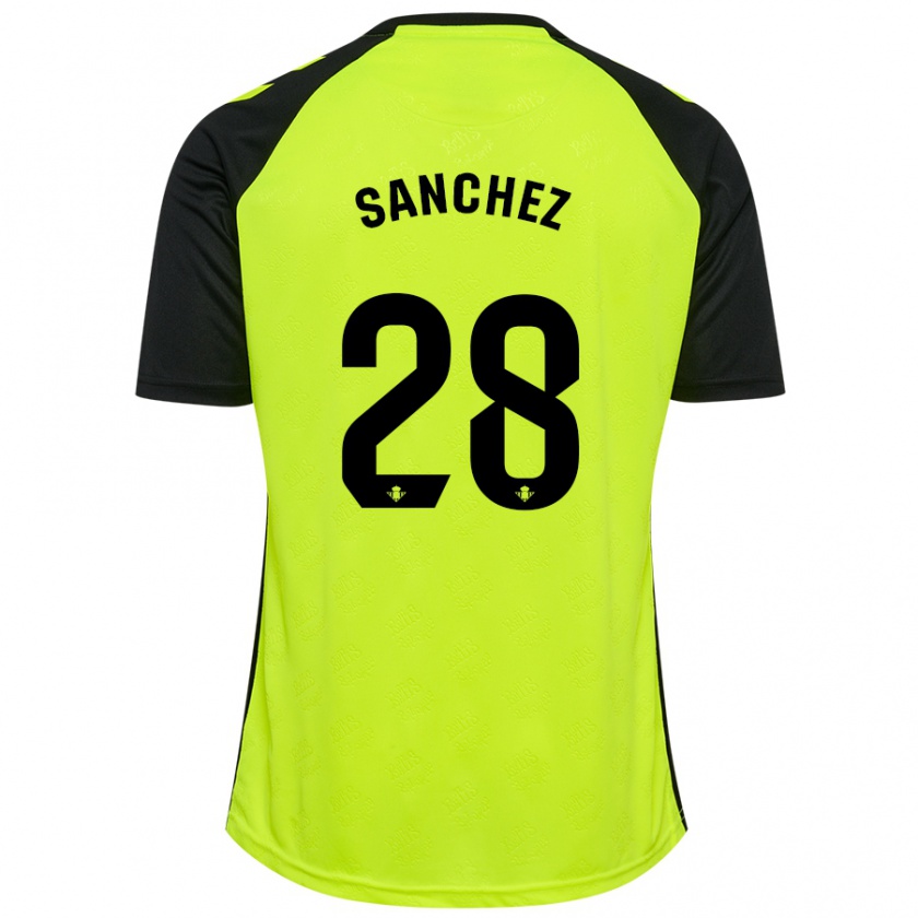 Kandiny Enfant Maillot Marina Sánchez #28 Jaune Fluo Noir Tenues Extérieur 2024/25 T-Shirt