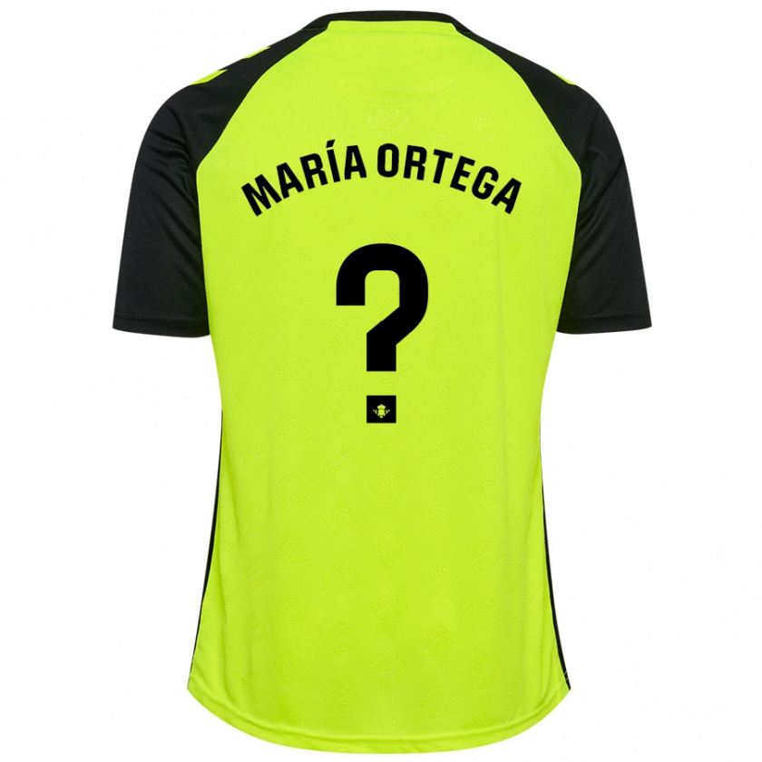 Kandiny Enfant Maillot José María Ortega #0 Jaune Fluo Noir Tenues Extérieur 2024/25 T-Shirt