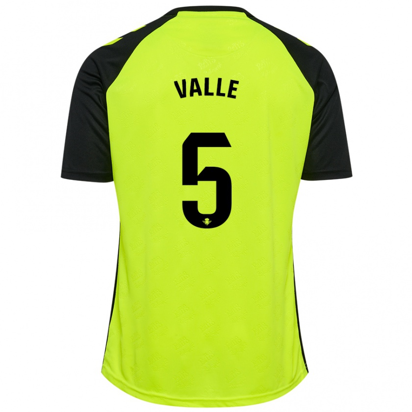 Kandiny Enfant Maillot María Valle López #5 Jaune Fluo Noir Tenues Extérieur 2024/25 T-Shirt