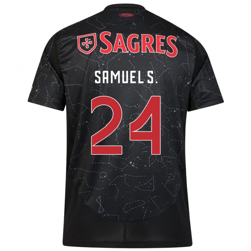 Kandiny Enfant Maillot Samuel Soares #24 Noir Rouge Tenues Extérieur 2024/25 T-Shirt