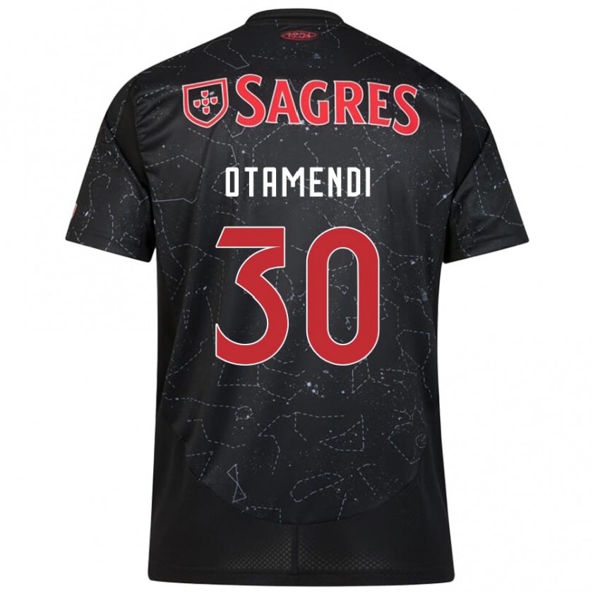 Kandiny Enfant Maillot Nicolás Otamendi #30 Noir Rouge Tenues Extérieur 2024/25 T-Shirt