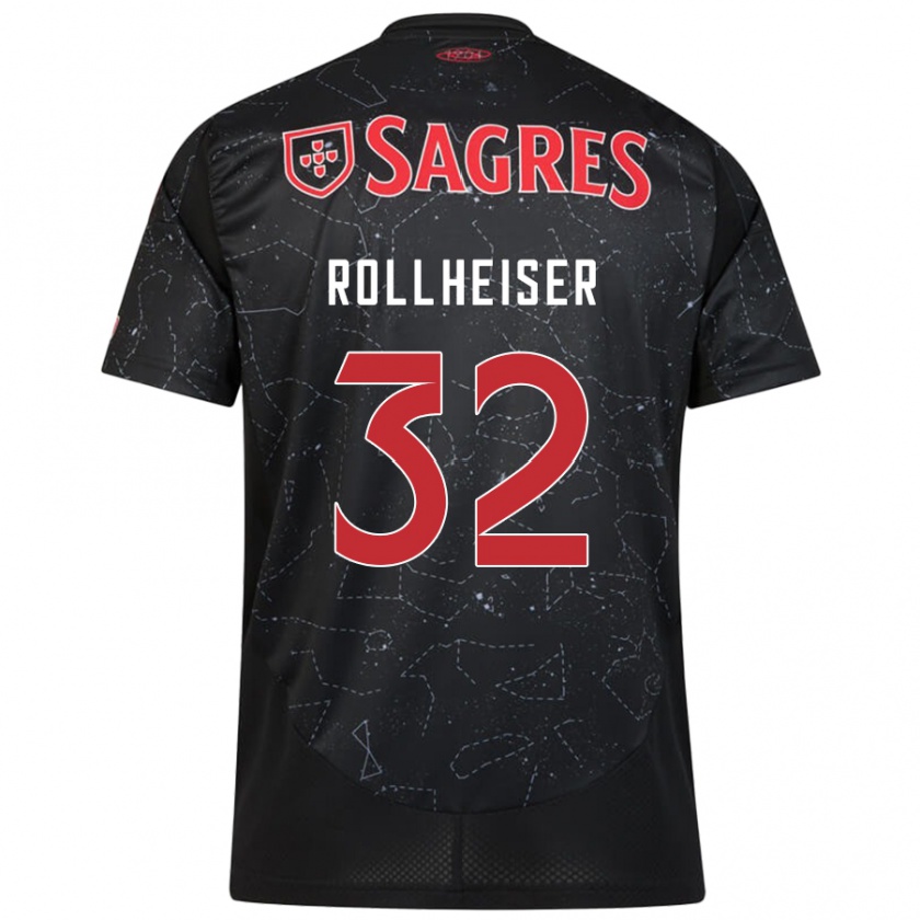 Kandiny Enfant Maillot Benjamín Rollheiser #32 Noir Rouge Tenues Extérieur 2024/25 T-Shirt