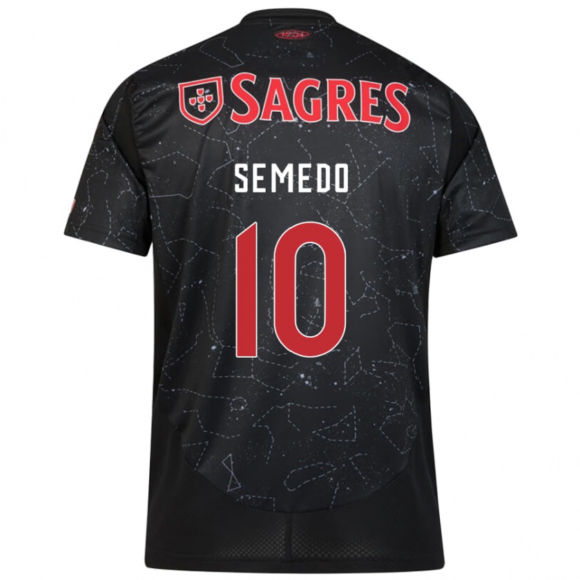 Kandiny Enfant Maillot Andreson Semedo #10 Noir Rouge Tenues Extérieur 2024/25 T-Shirt