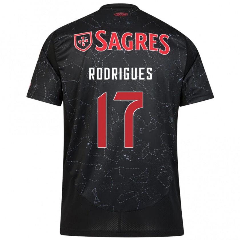 Kandiny Enfant Maillot Tiago Rodrigues #17 Noir Rouge Tenues Extérieur 2024/25 T-Shirt