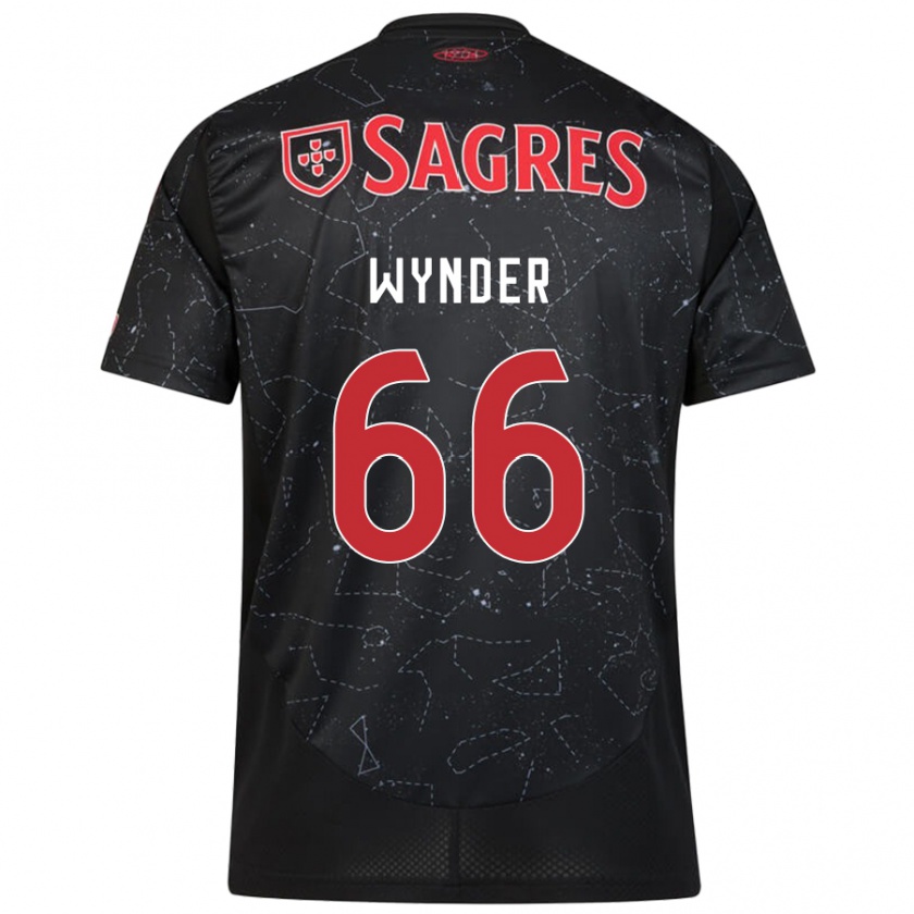 Kandiny Enfant Maillot Joshua Wynder #66 Noir Rouge Tenues Extérieur 2024/25 T-Shirt