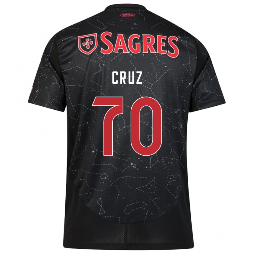 Kandiny Enfant Maillot Filipe Cruz #70 Noir Rouge Tenues Extérieur 2024/25 T-Shirt