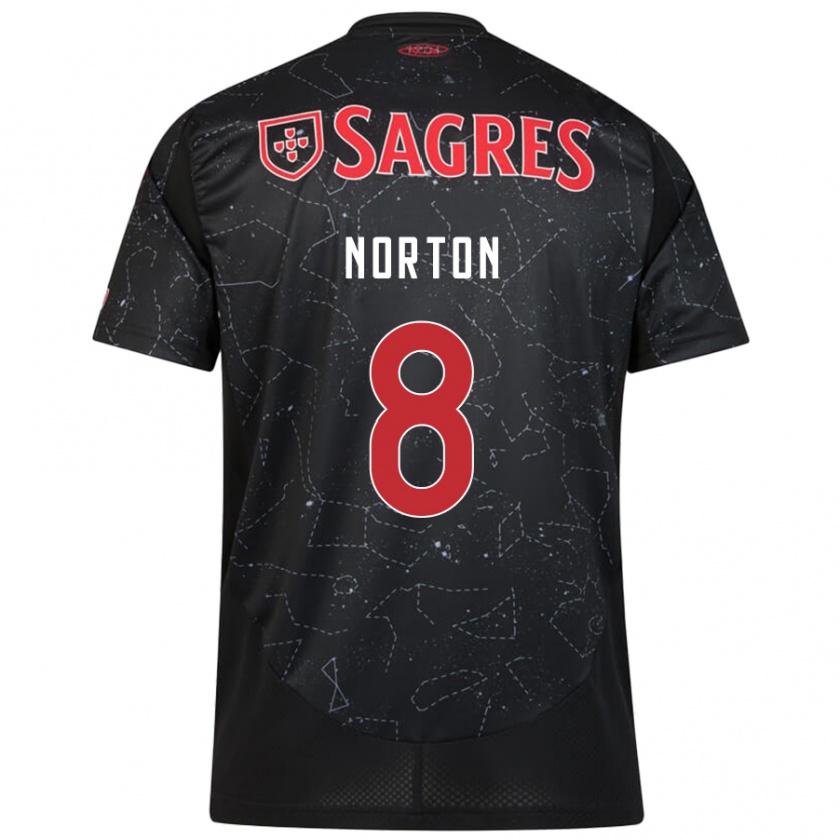 Kandiny Enfant Maillot Andreia Norton #8 Noir Rouge Tenues Extérieur 2024/25 T-Shirt