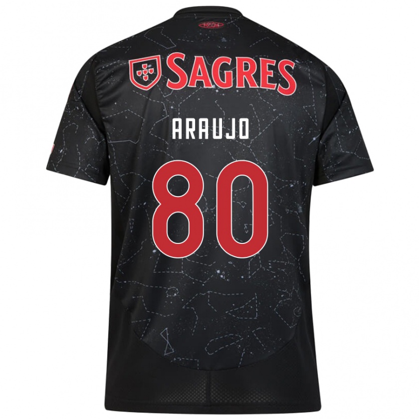 Kandiny Enfant Maillot Lais Araujo #80 Noir Rouge Tenues Extérieur 2024/25 T-Shirt