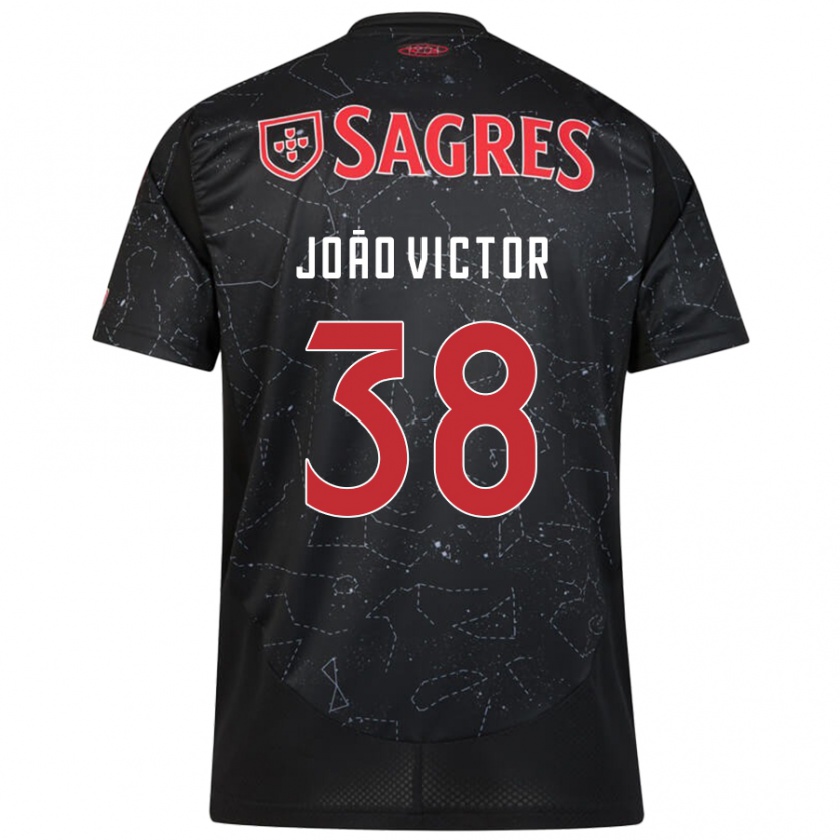 Kandiny Enfant Maillot João Victor #38 Noir Rouge Tenues Extérieur 2024/25 T-Shirt