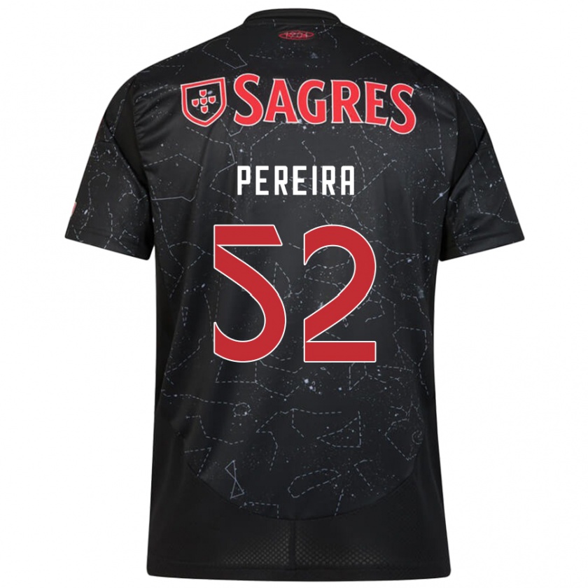 Kandiny Enfant Maillot Henrique Pereira #52 Noir Rouge Tenues Extérieur 2024/25 T-Shirt