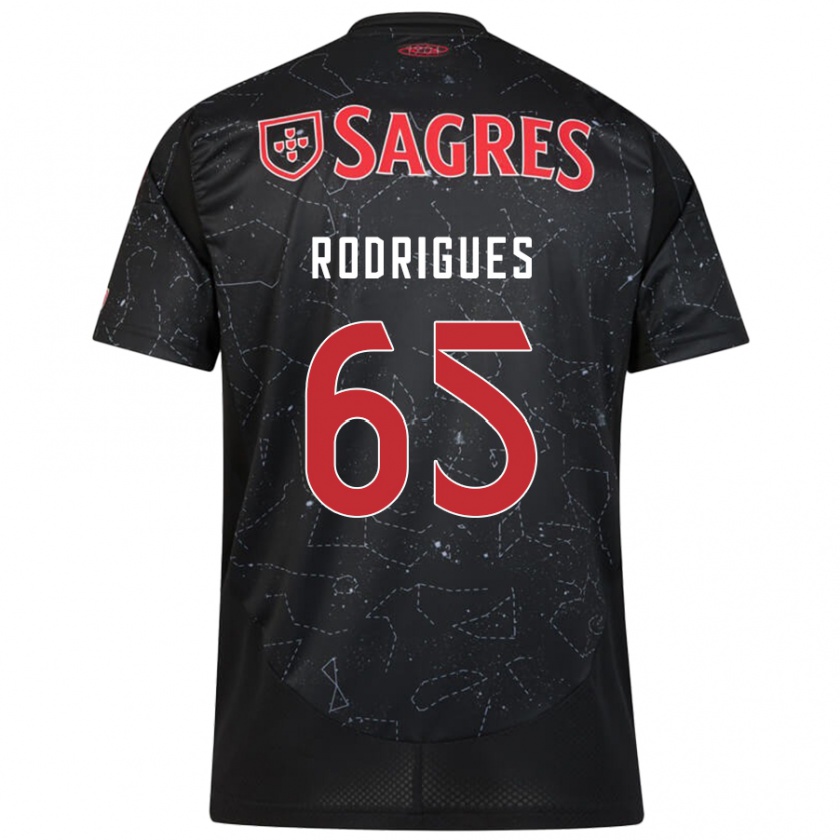 Kandiny Enfant Maillot Rafael Rodrigues #65 Noir Rouge Tenues Extérieur 2024/25 T-Shirt